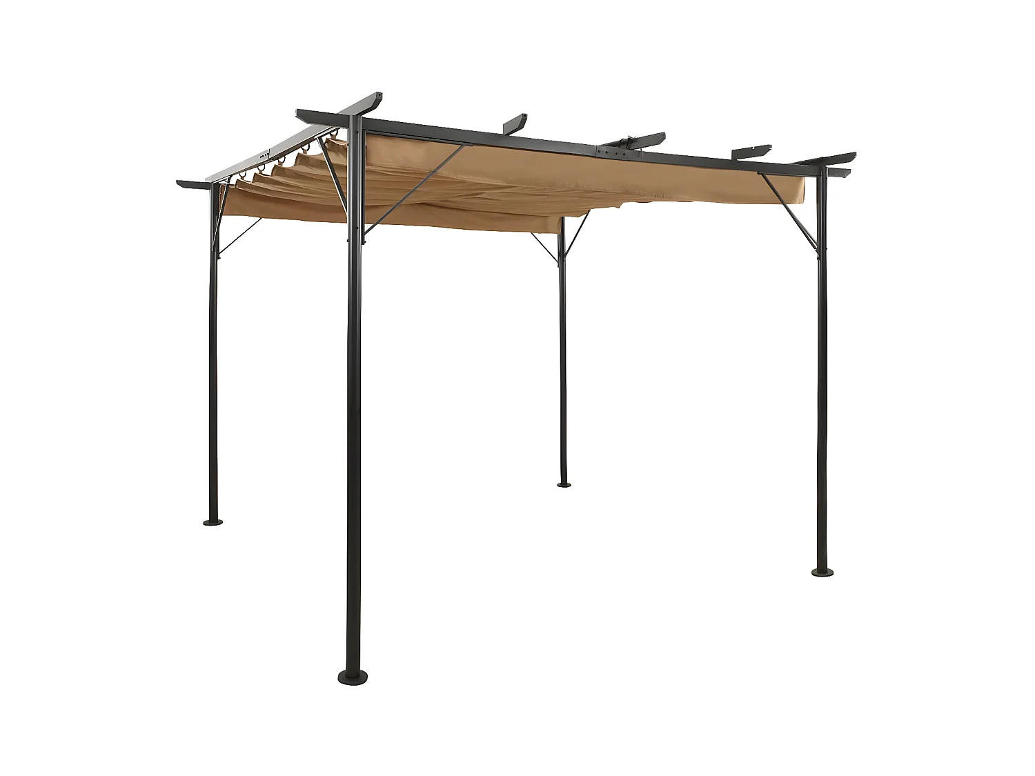 Pergola avec toit rétractable taupe 3x3 m acier 180 g/m² WVGQ9779