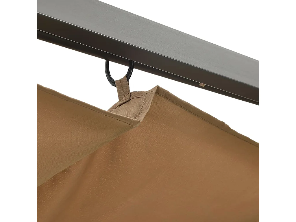 Pérgola com toldo retrátil 3x3 m 180 g/m² aço cinza-acastanhado PT722903