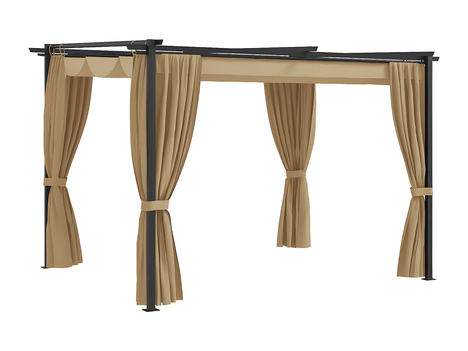 Gazebo - Tenda de recepção com cortinas 3x3 m aço cinzento-acastanhado PT912764