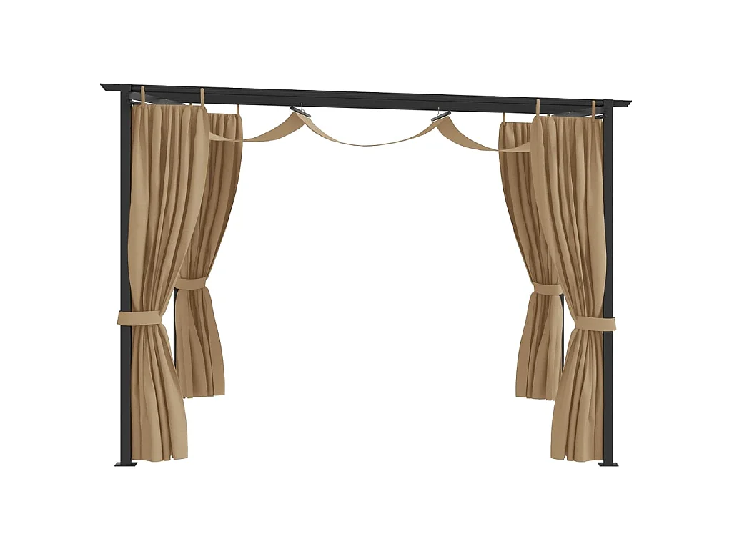 Gazebo - Tenda de recepção com cortinas 3x3 m aço cinzento-acastanhado PT912764