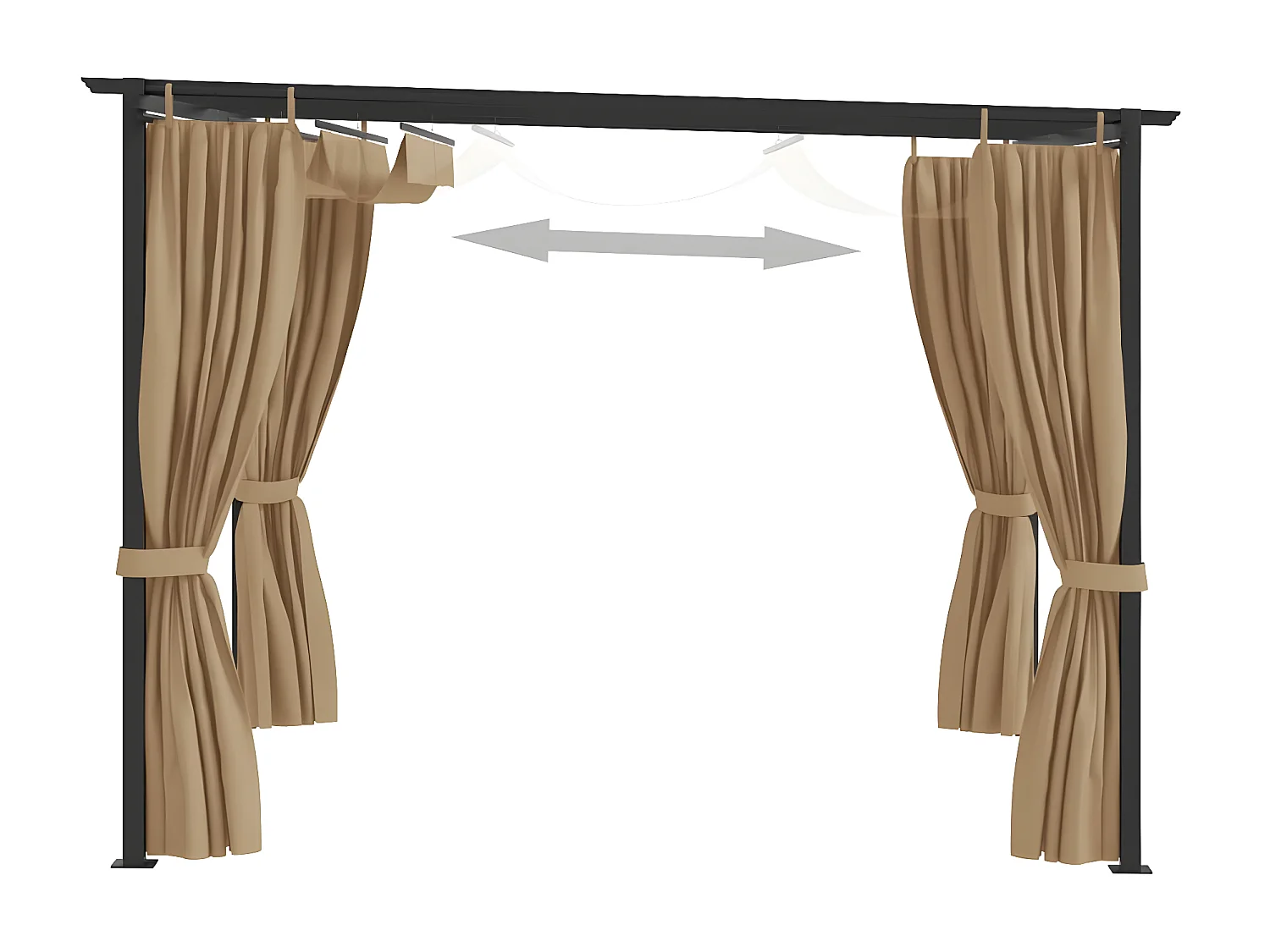 Tonnelle avec rideaux 3x3 m Taupe Acier WVGQ6796