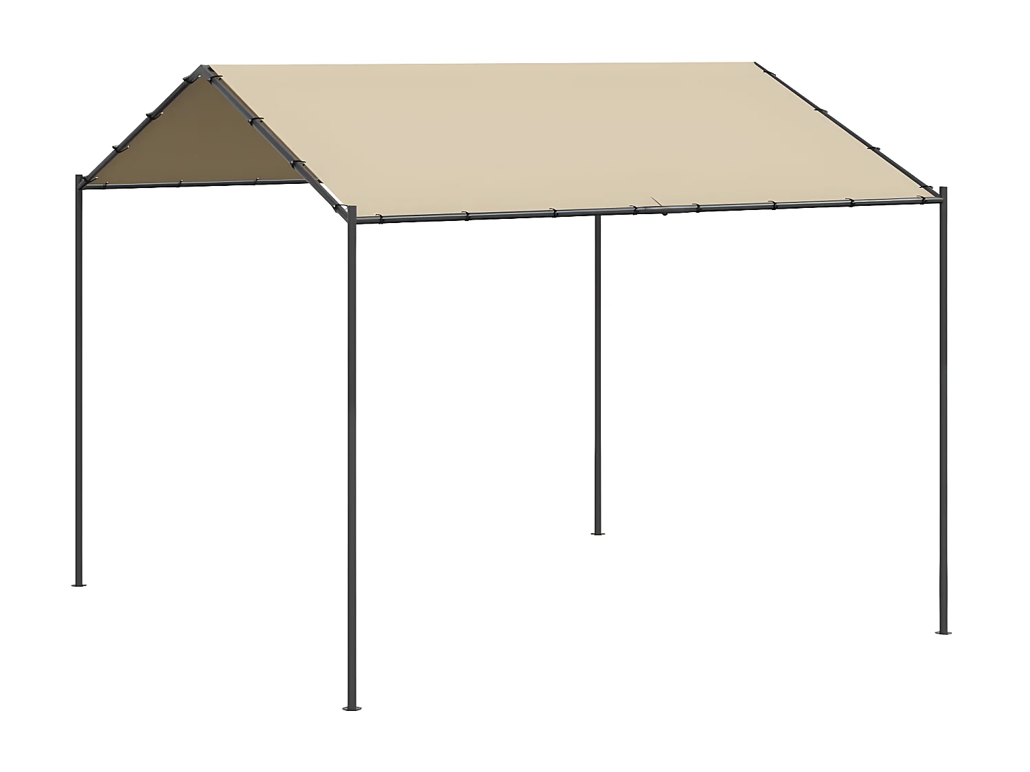 Carpa acero y tela beige 3x3 m ES379259