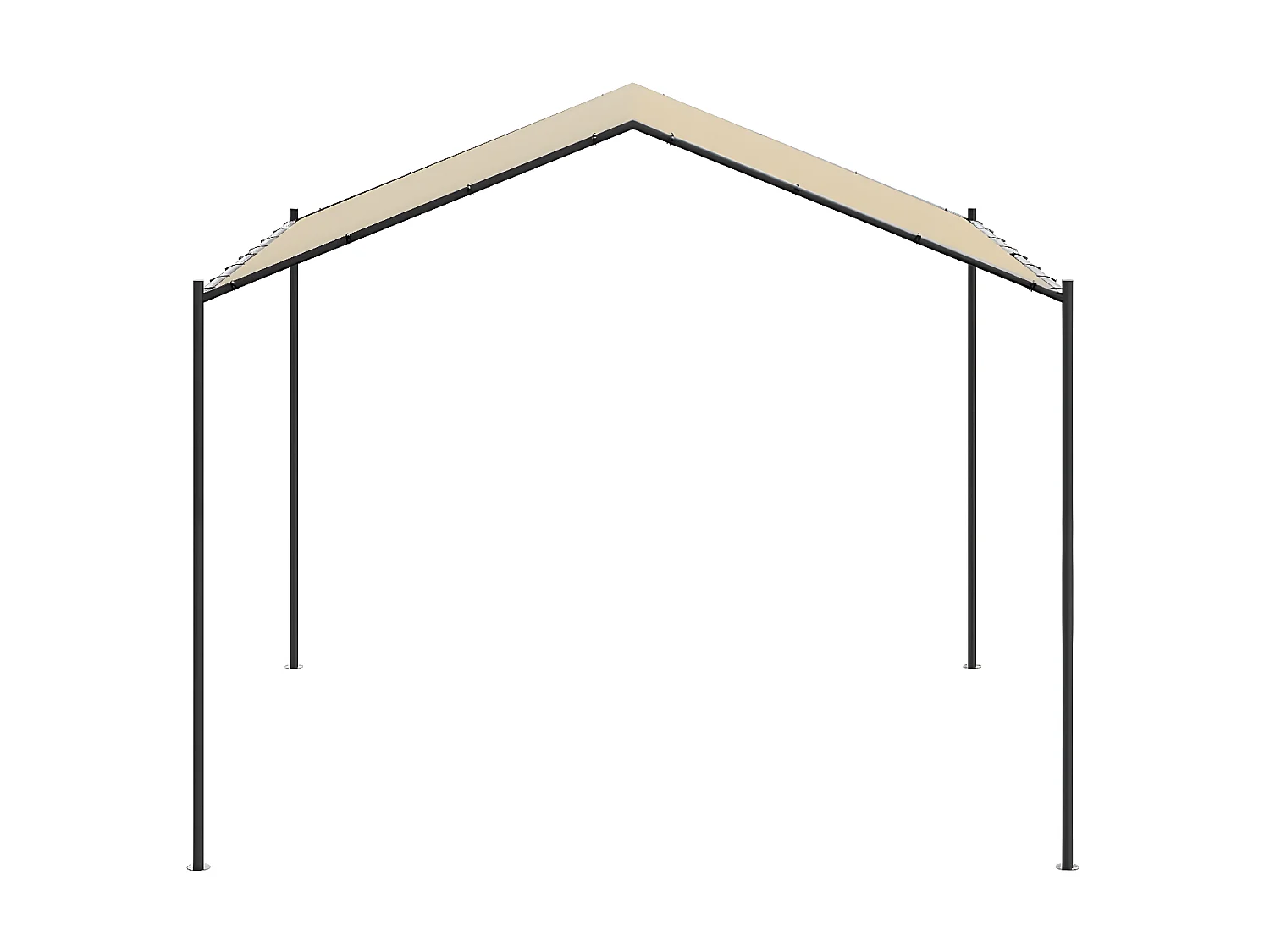 Carpa acero y tela beige 3x3 m ES379259