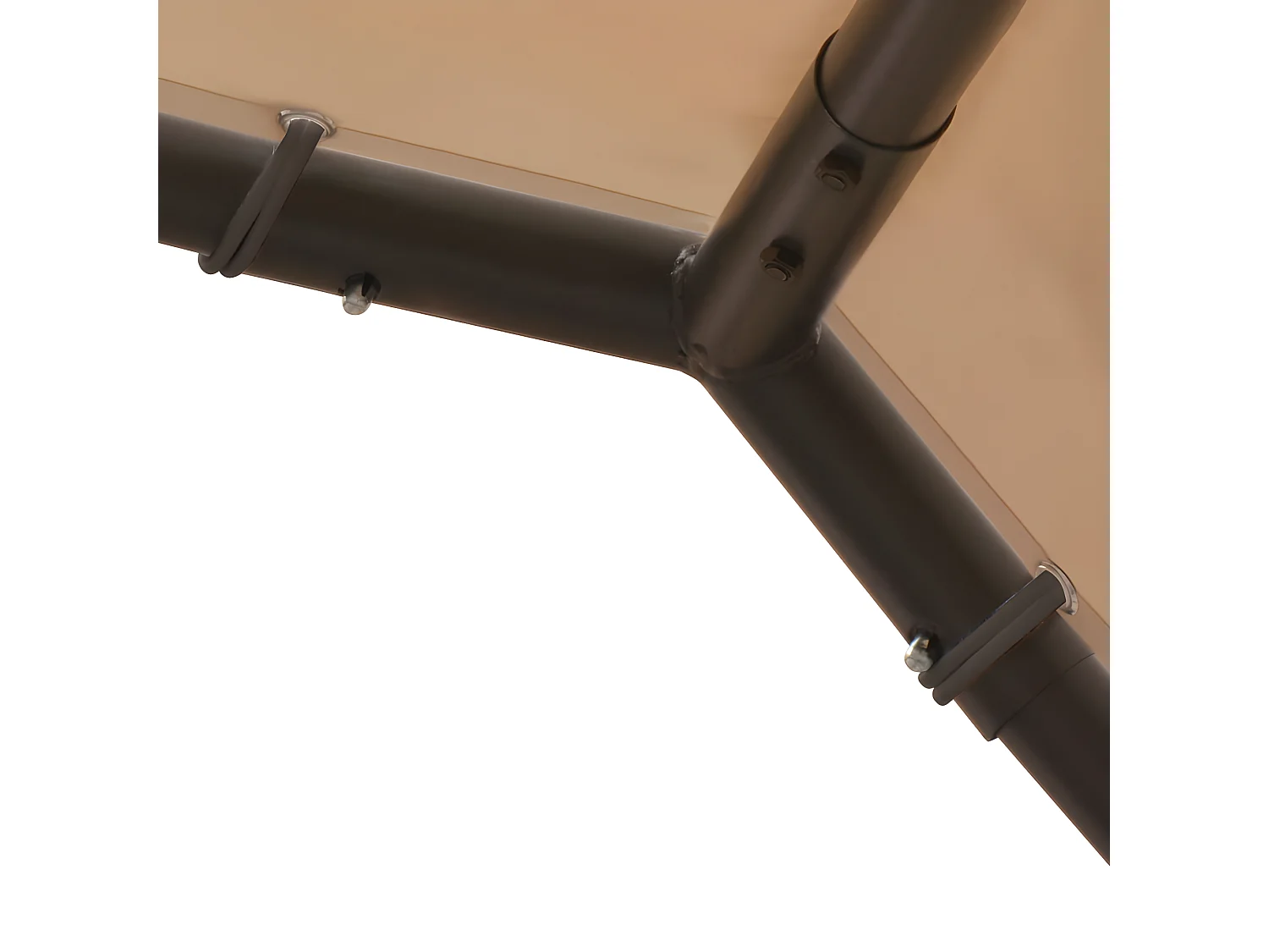 Carpa acero y tela beige 3x3 m ES379259