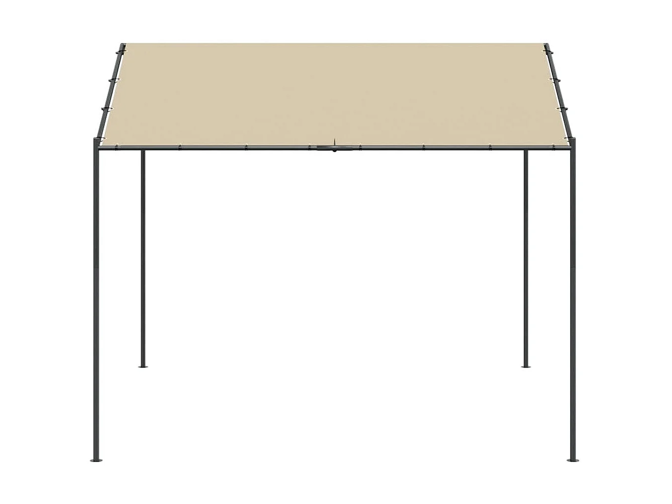 Tente à auvent beige 3x3 m acier et tissu WVGQ7026