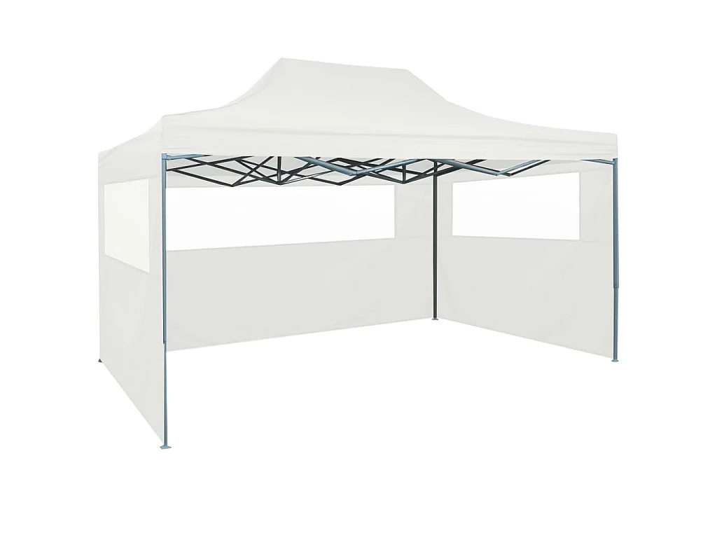 Tente pliable de réception avec 3 parois 3 x 4,5 m Blanc WVGQ6944
