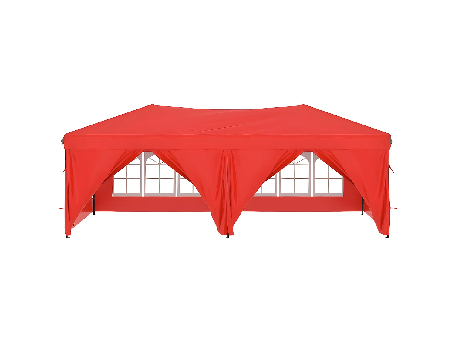 Carpa para fiestas plegable con paredes laterales rojo 3x6 m ES119792