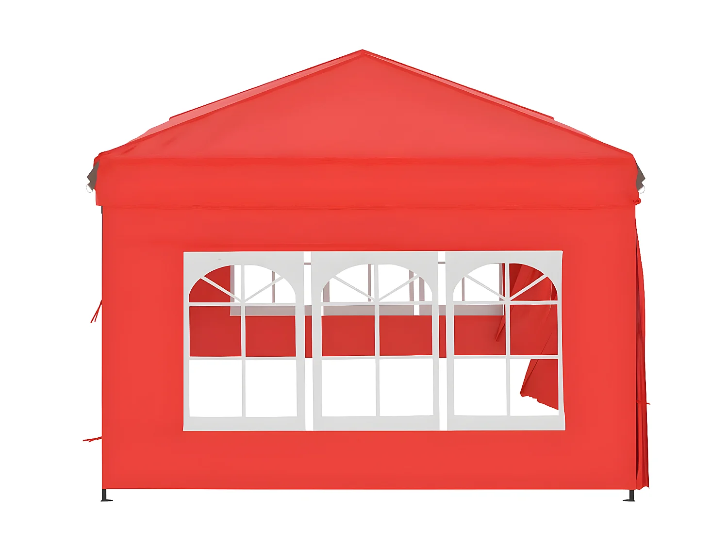 Carpa para fiestas plegable con paredes laterales rojo 3x6 m ES119792