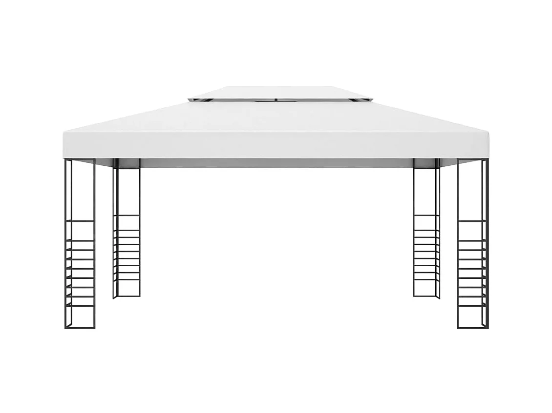 Tuinprieel 4x3x2,7 m gepoedercoat staal wit NL295244
