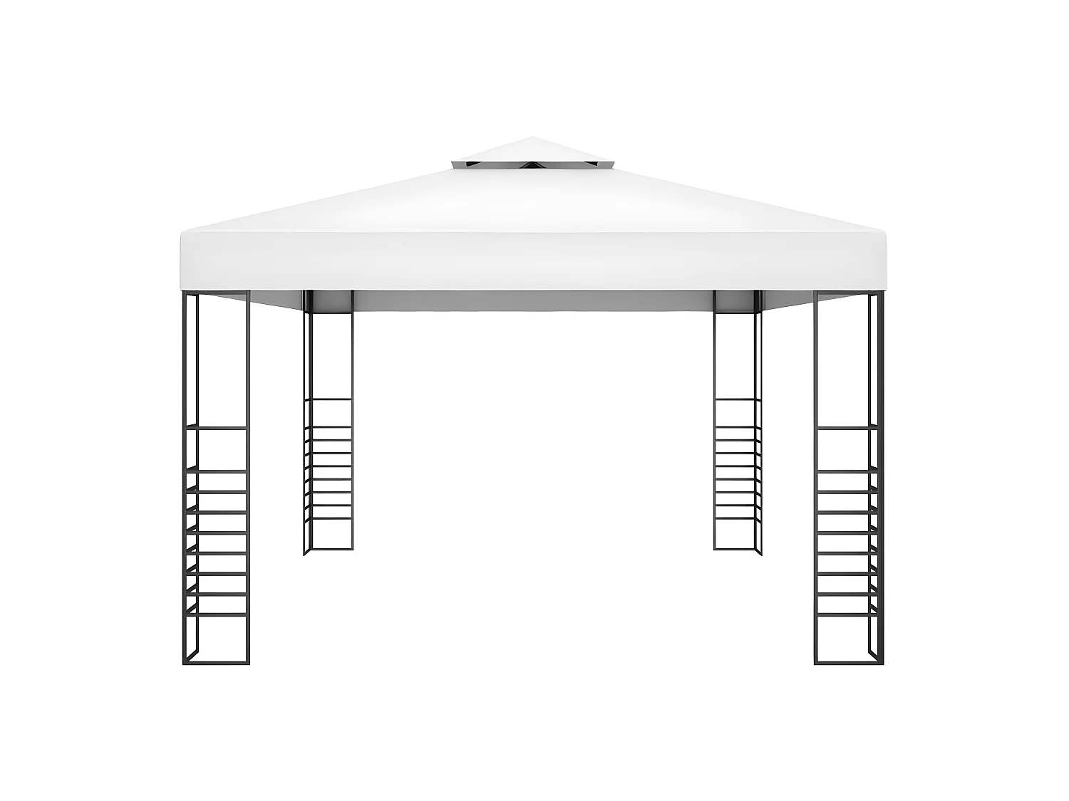 Tuinprieel 4x3x2,7 m gepoedercoat staal wit NL295244