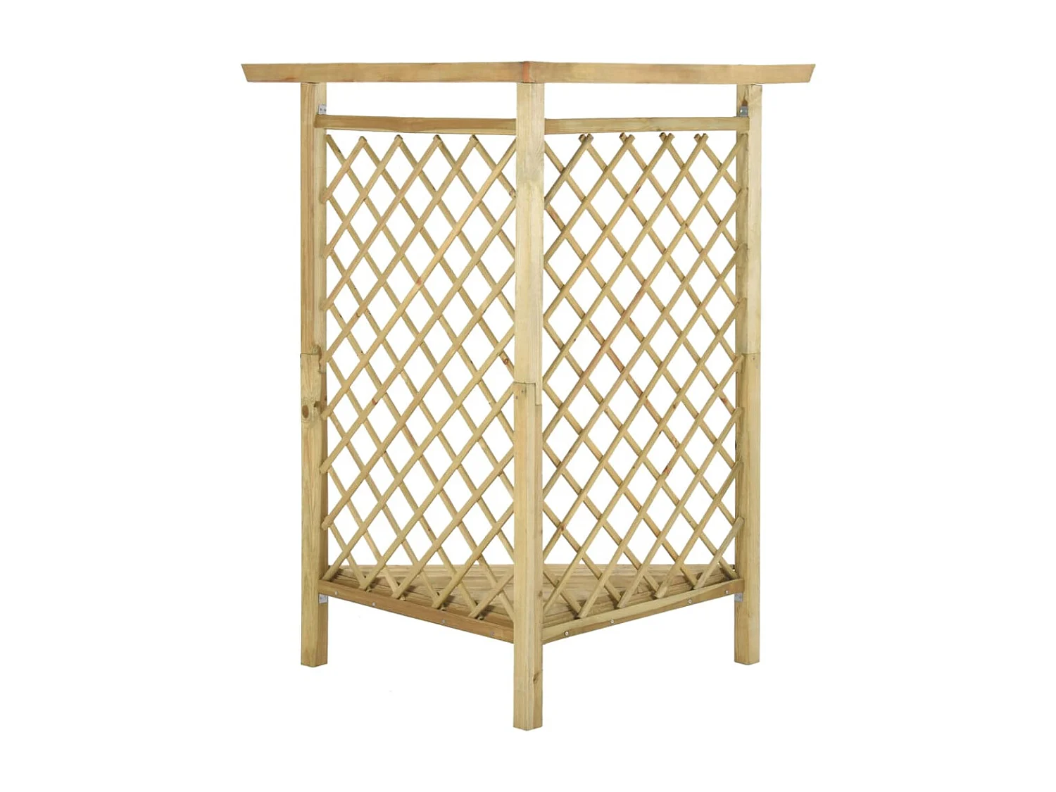 Pérgola esquinera con banco madera pino impregnada 166x81x174cm ES626945