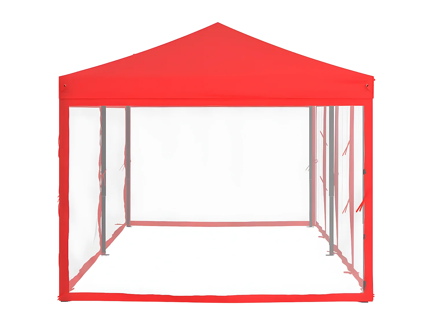 Carpa para fiestas plegable con paredes laterales rojo 3x6 m ES312588