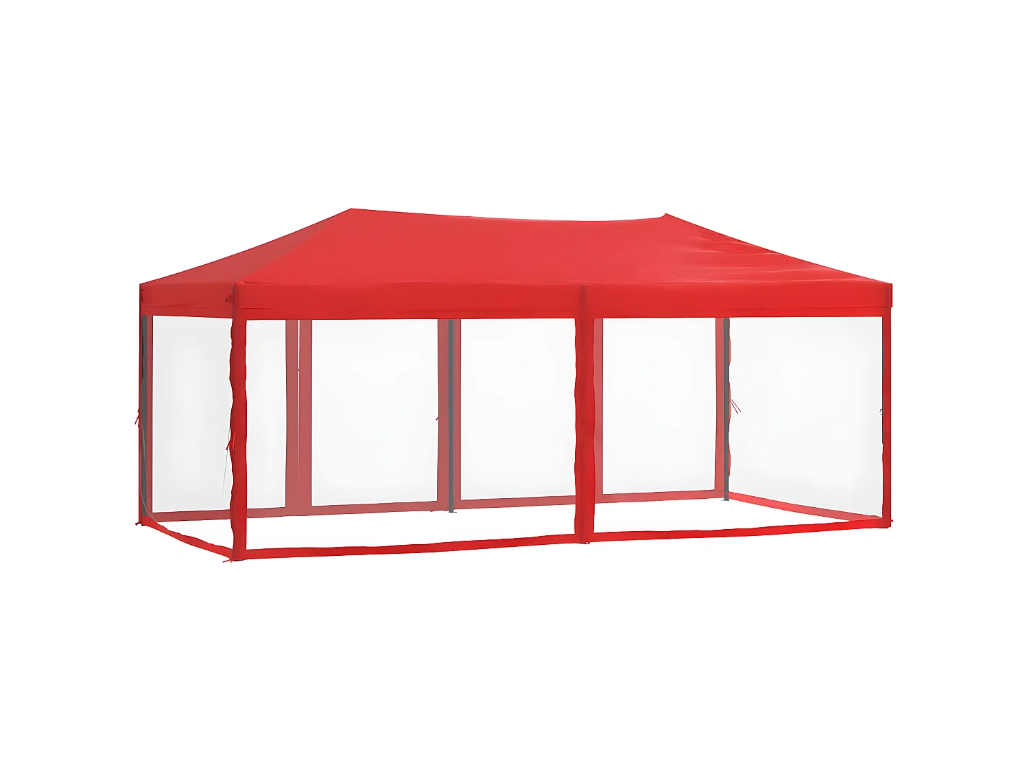 Carpa para fiestas plegable con paredes laterales rojo 3x6 m ES312588