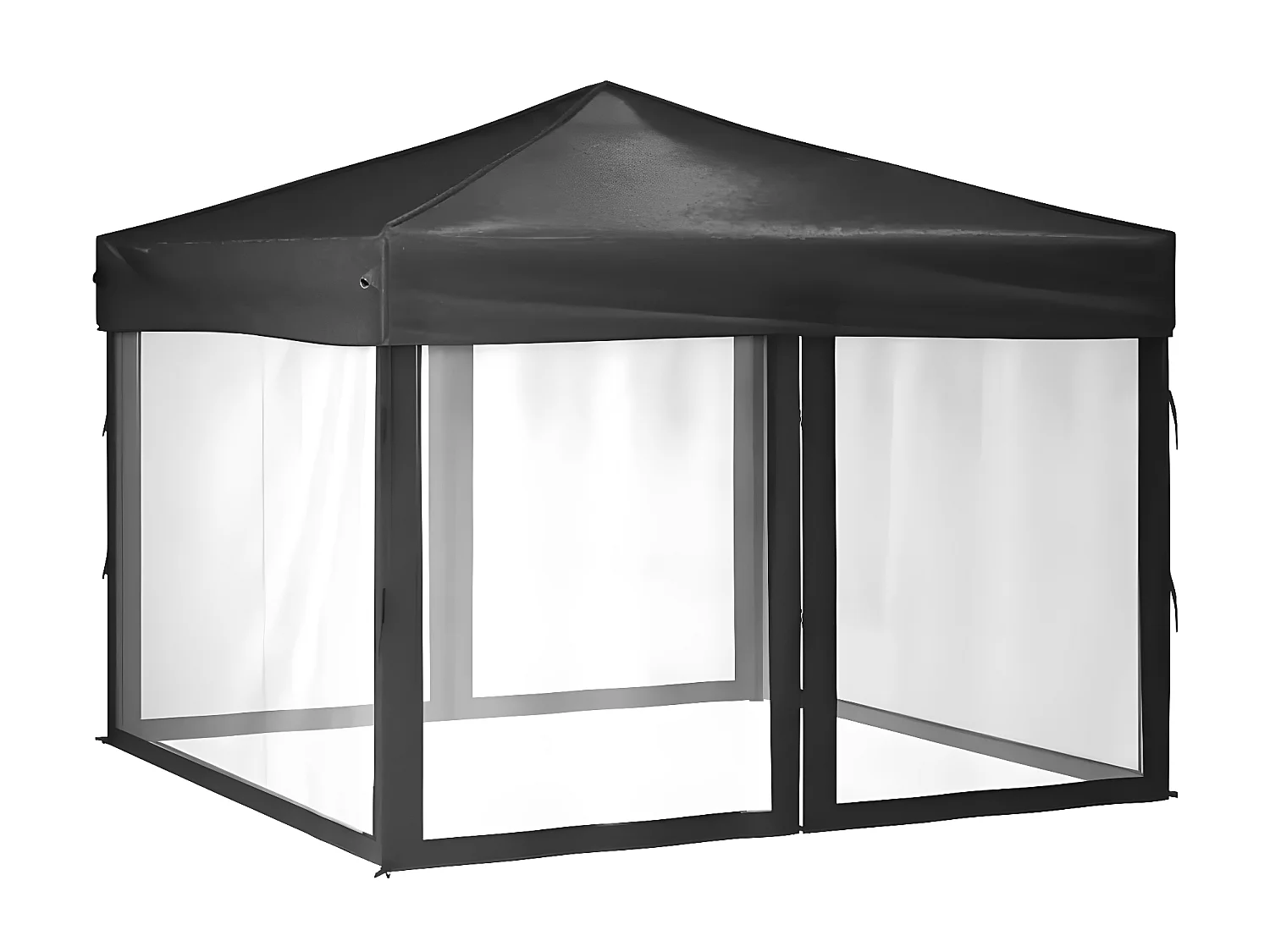 Partytent inklapbaar met zijwanden 3x3 m antracietkleurig NL307947