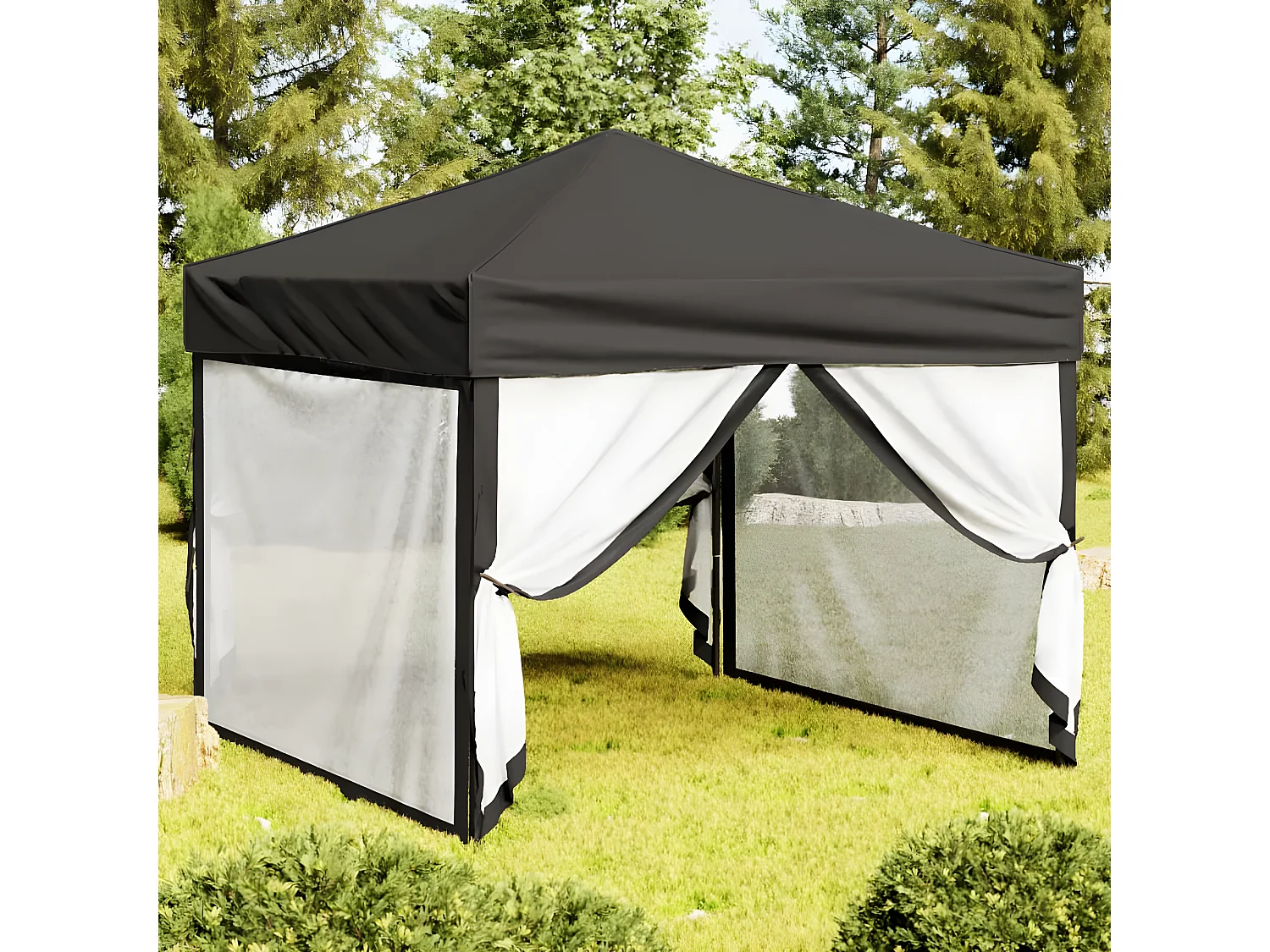 Tente de réception pliable avec parois Anthracite 3x3 m WVGQ6381