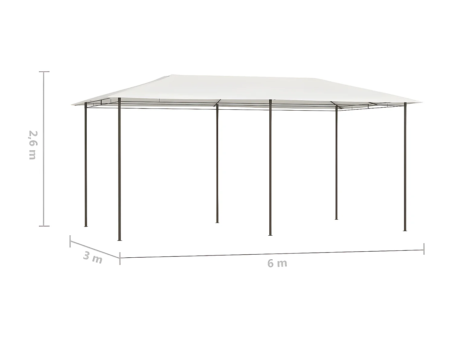 Prieel 160 g/m² 2,98x5,3x2,59 m crèmekleurig NL210051