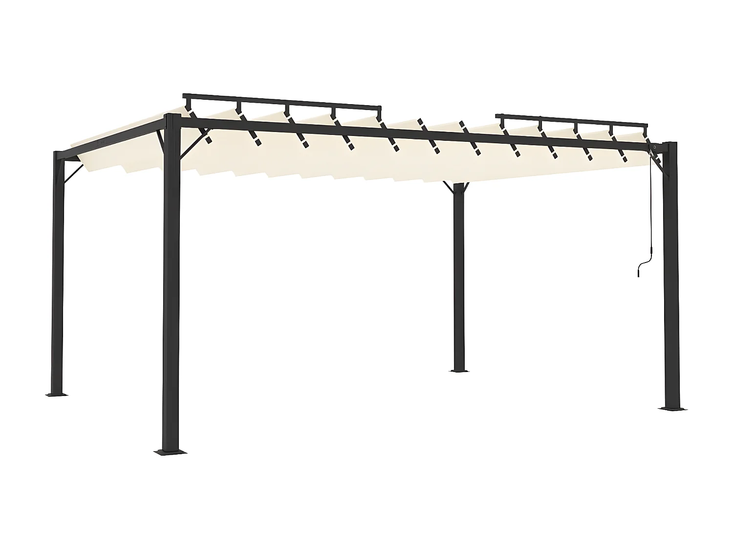 Tonnelle avec toit à persienne 3x4 m Crème Tissu et aluminium WVGQ6659
