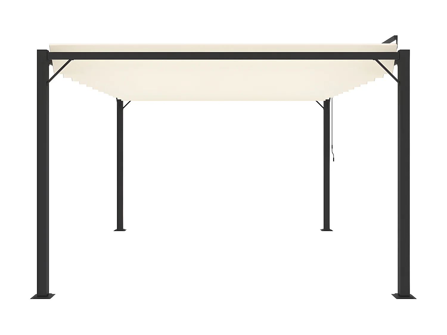 Tonnelle avec toit à persienne 3x4 m Crème Tissu et aluminium WVGQ6659