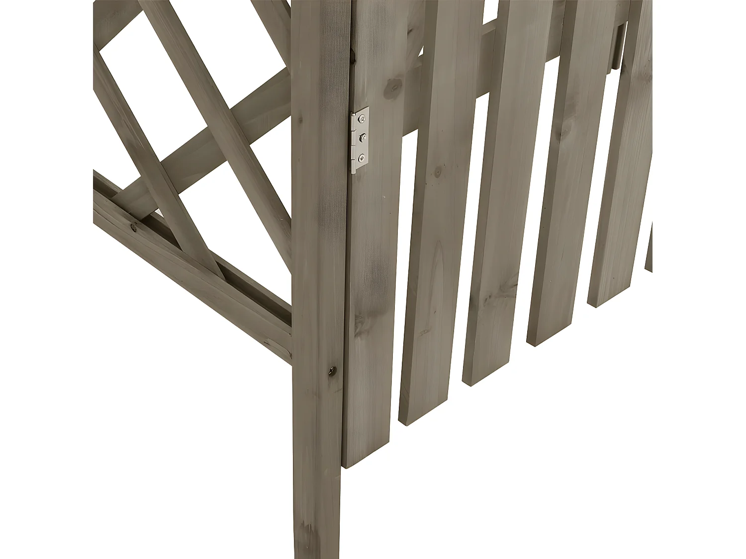Pergola met poort 116x40x204 cm massief vurenhout grijs NL268991