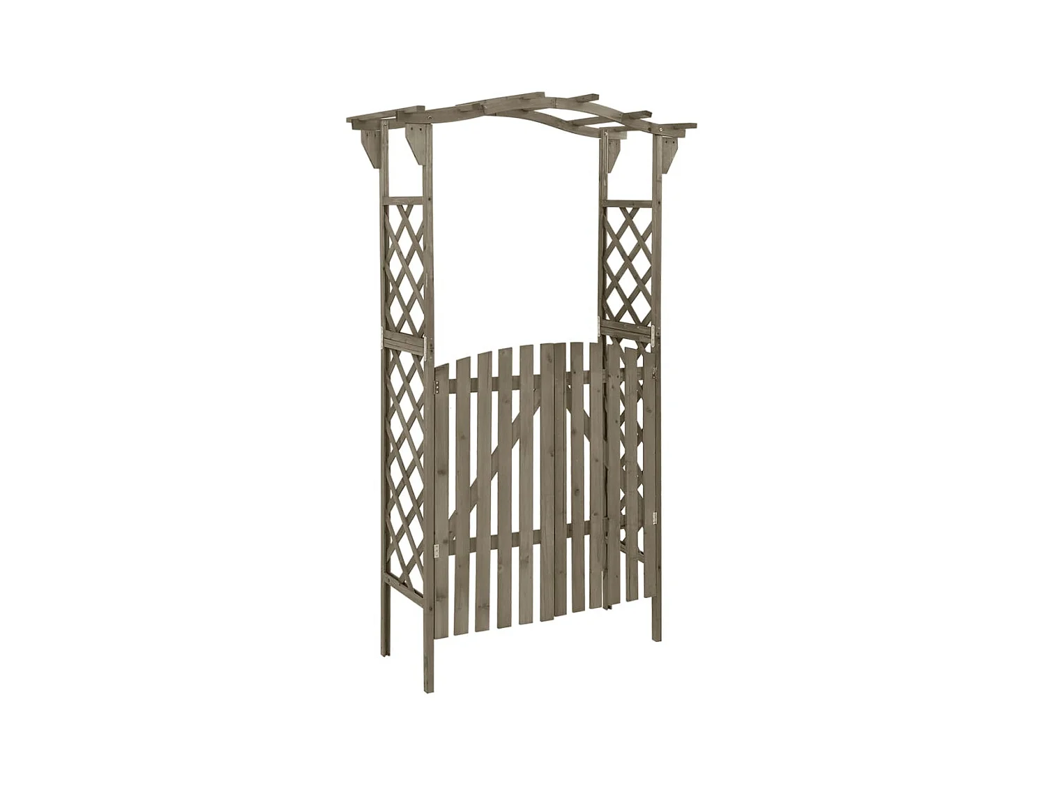 Pergola avec portail 116x40x204 cm Gris Bois de sapin massif WVGQ6175