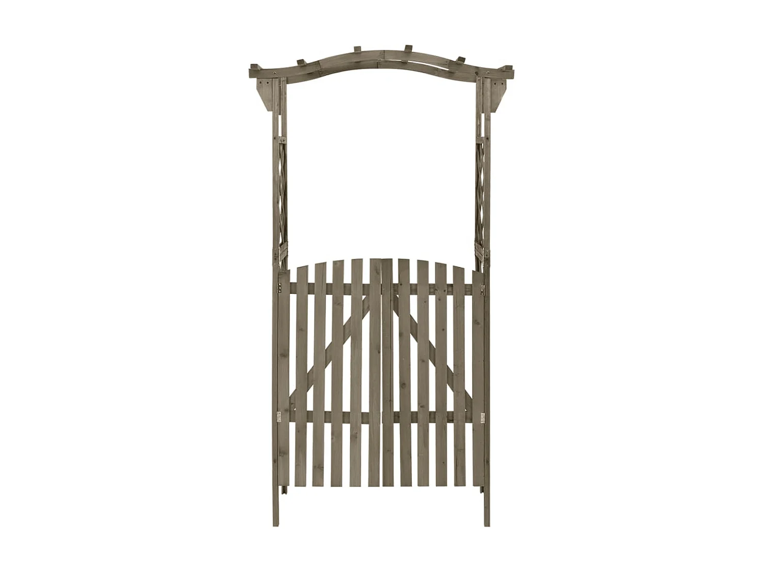Pergola avec portail 116x40x204 cm Gris Bois de sapin massif WVGQ6175