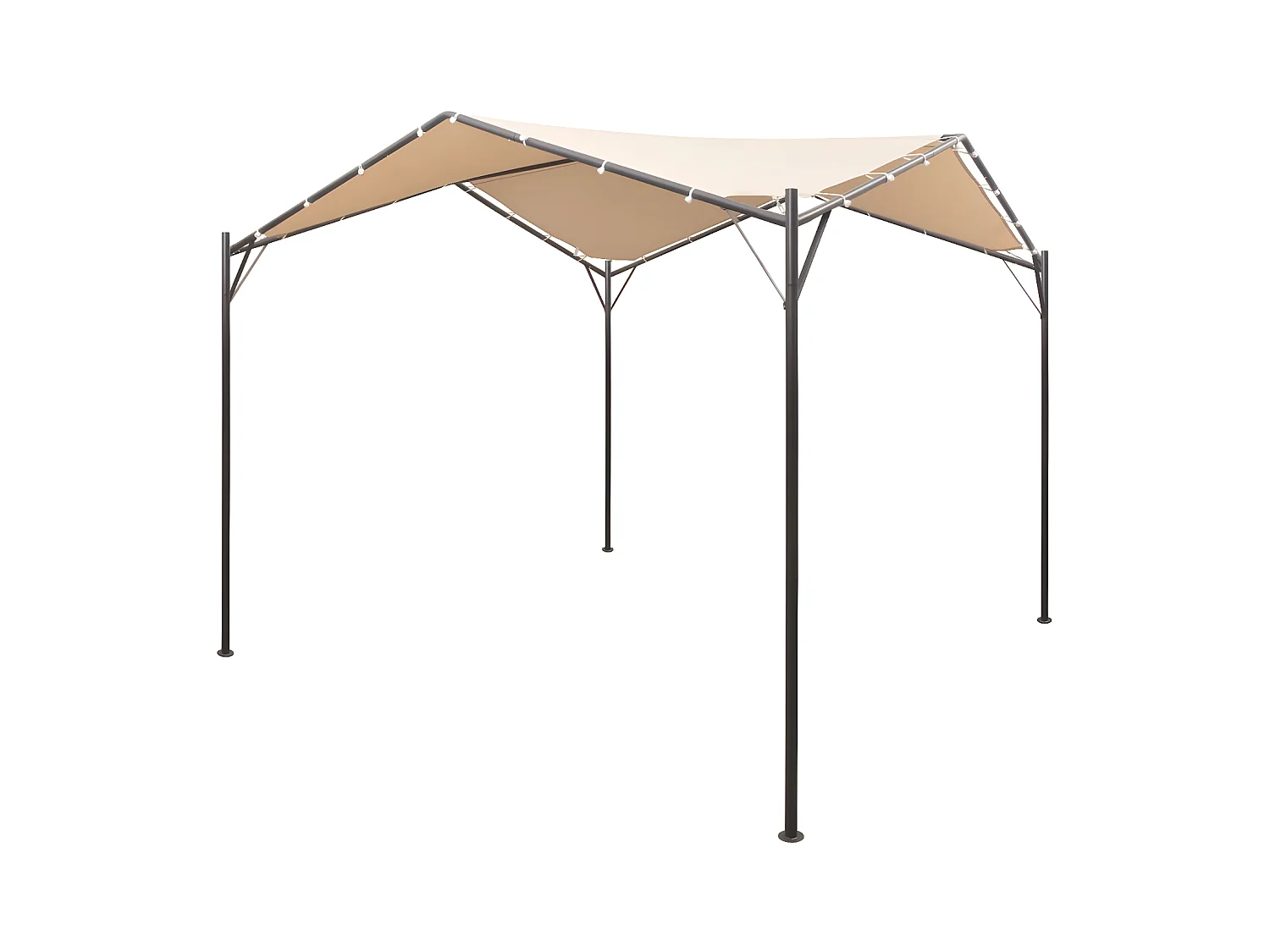 Tonnelle 4 x 4 m Beige Acier  WVGQ6201