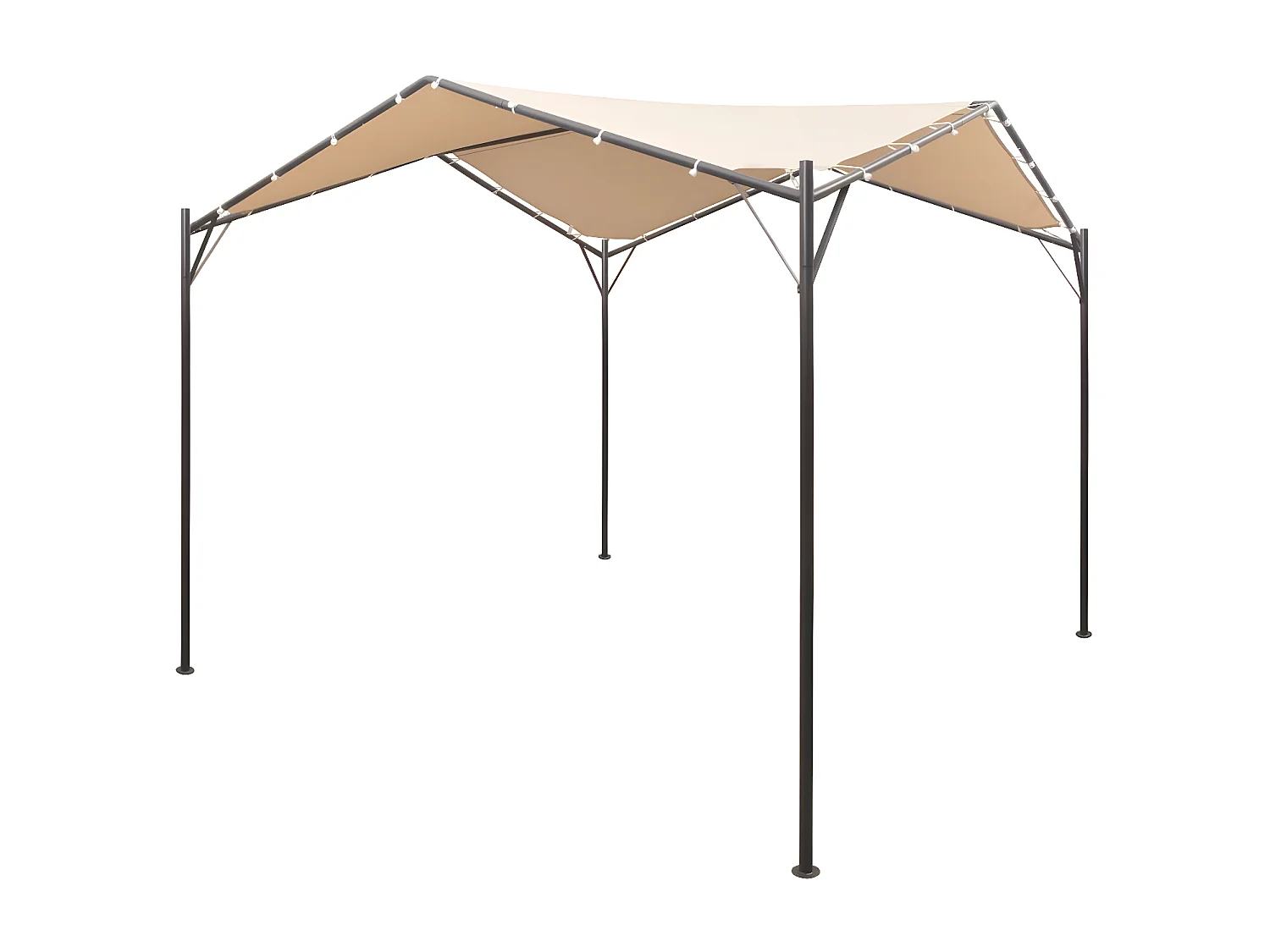 Gazebo - Tenda de recepção tenda com toldo 4x4 m aço bege PT727321