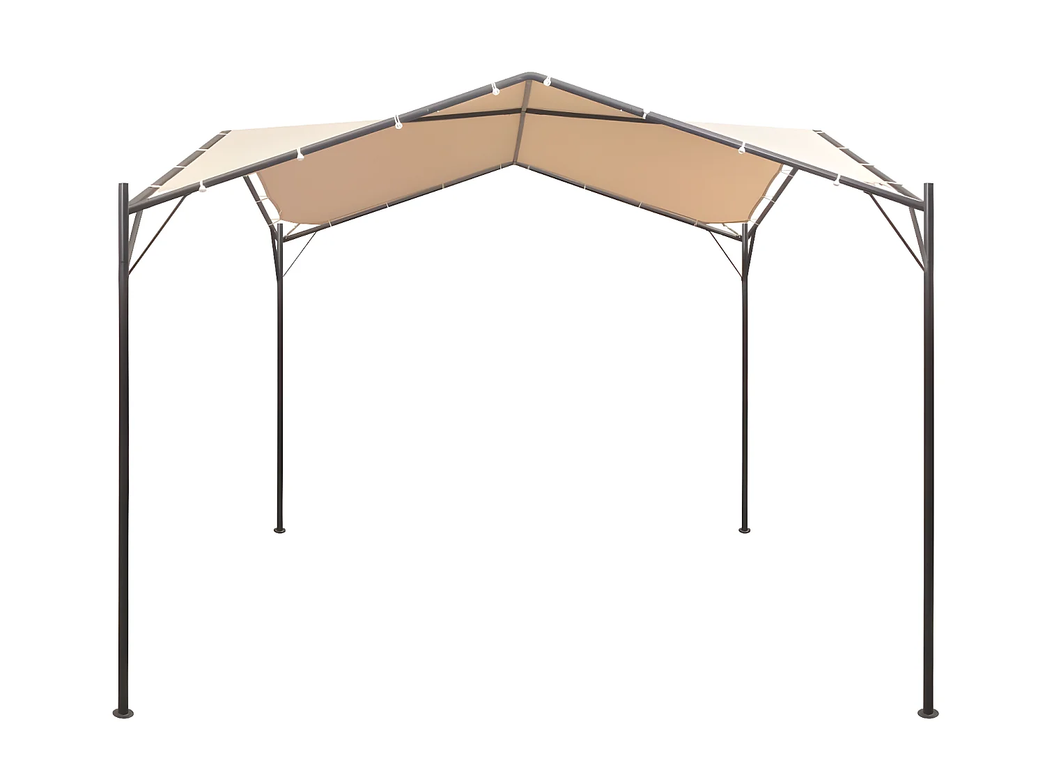 Gazebo - Tenda de recepção tenda com toldo 4x4 m aço bege PT727321