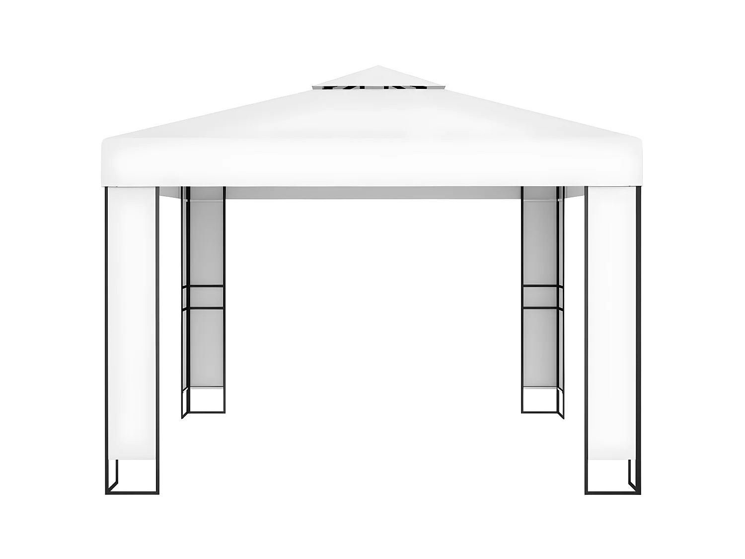 Tonnelle avec double toit et lumières LED 3x3 m Blanc WVGQ1841