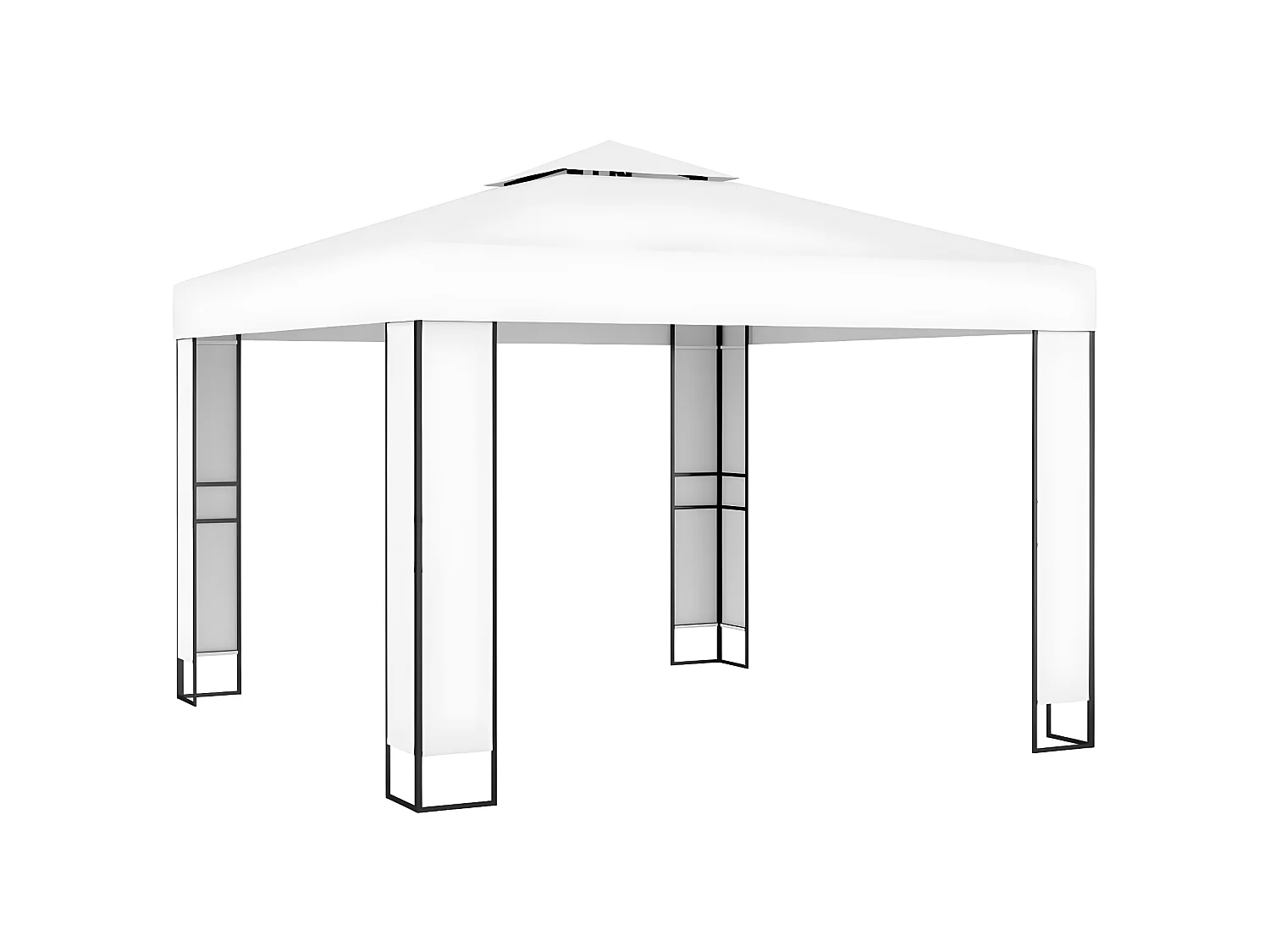 Tonnelle avec double toit et lumières LED 3x3 m Blanc WVGQ1841