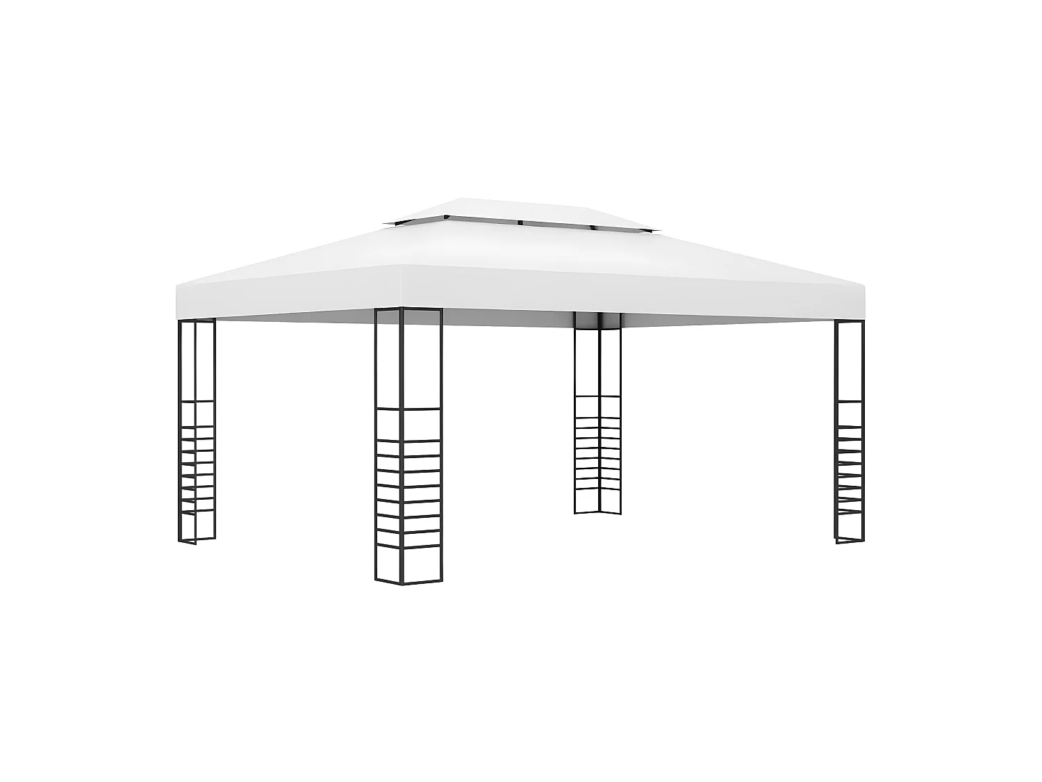 Prieel met LED-lichtslinger 4x3x2,7 m wit NL121506