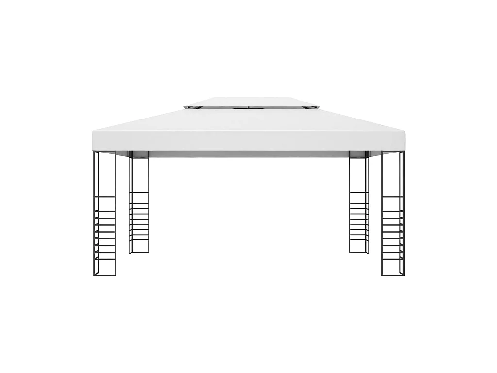 Prieel met LED-lichtslinger 4x3x2,7 m wit NL121506