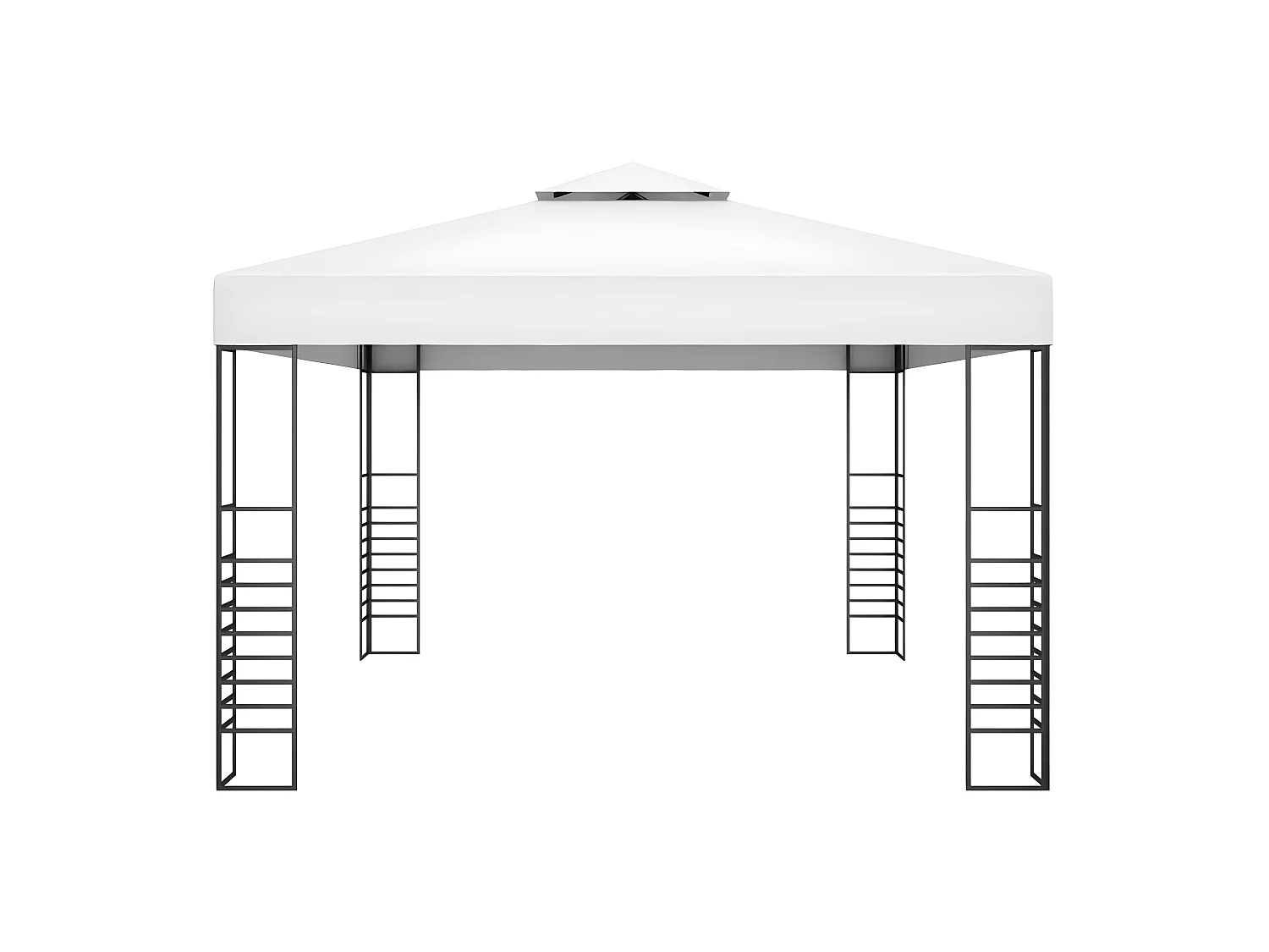 Prieel met LED-lichtslinger 4x3x2,7 m wit NL121506