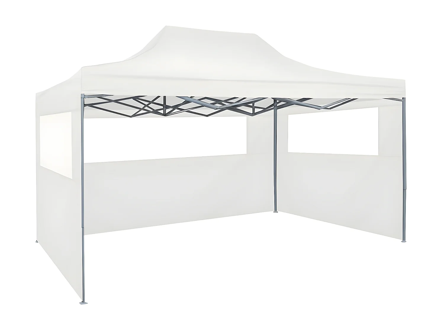 Tente de réception pliable avec 4 parois 3x4 m Acier Blanc WVGQ9594