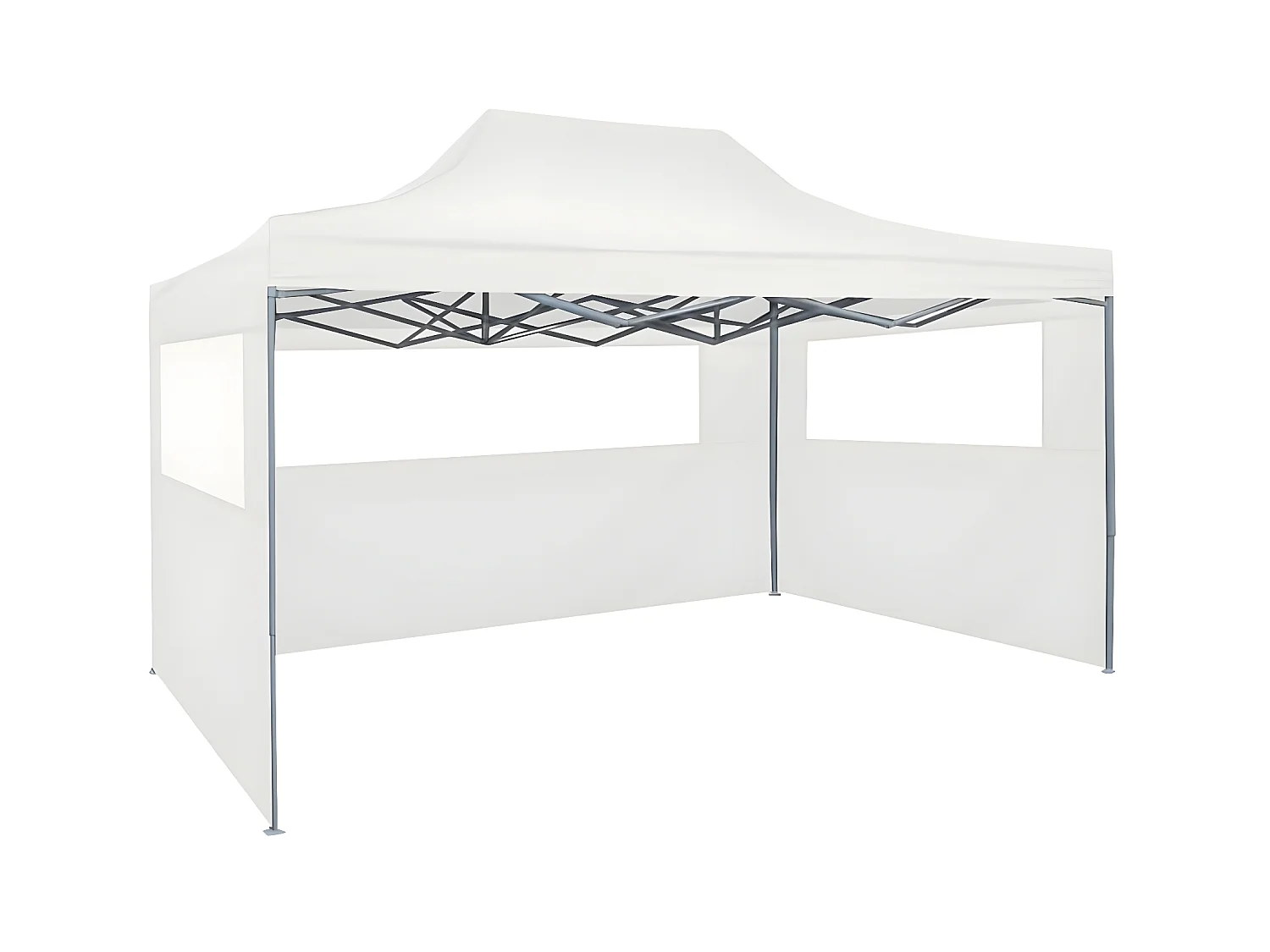 Partytent met 4 zijwanden inklapbaar 3x4 m staal wit NL232087