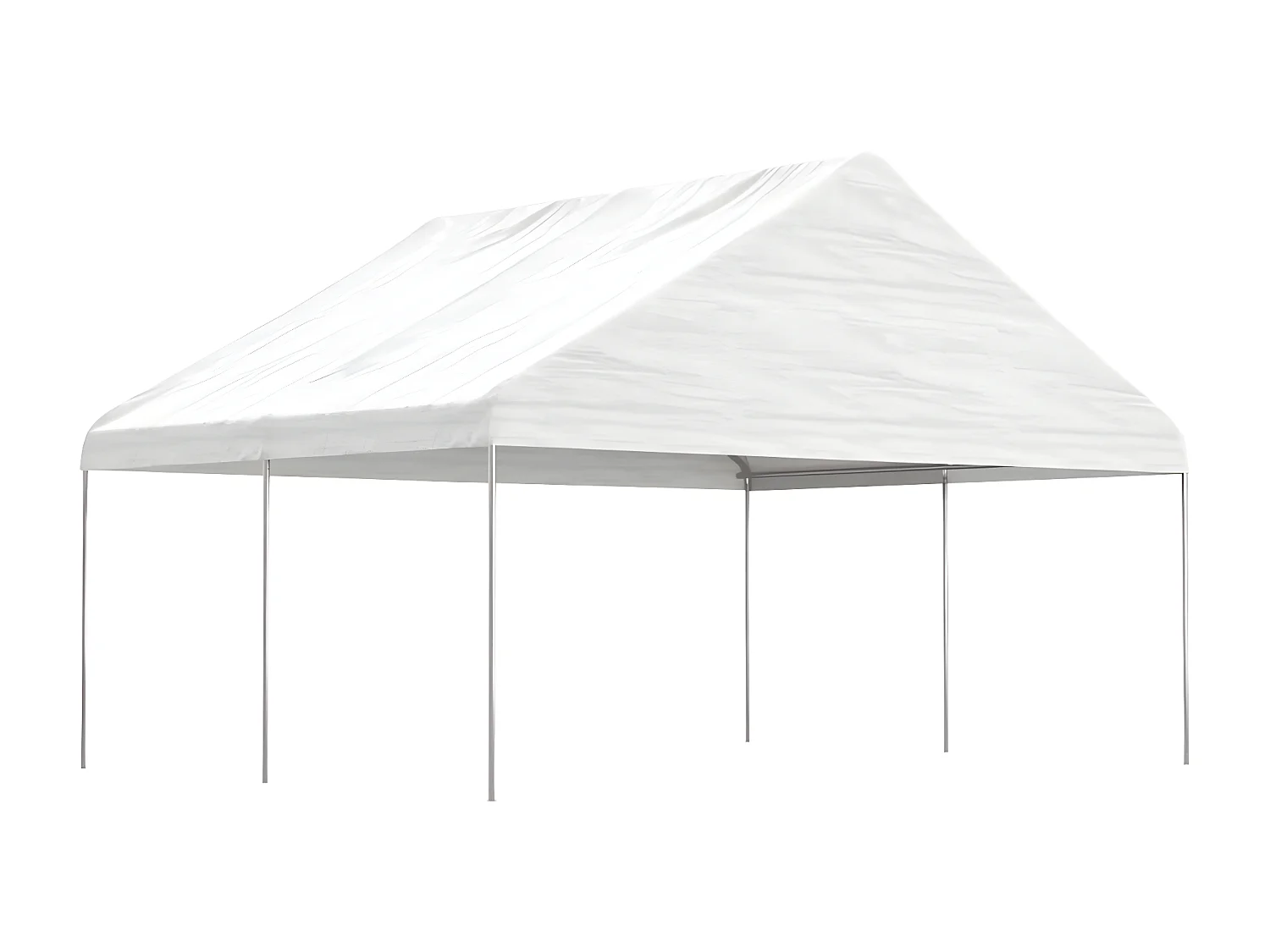 Gazebo - Tenda de recepção com telhado 4,46x5,88x3,75 m polietileno branco PT185851