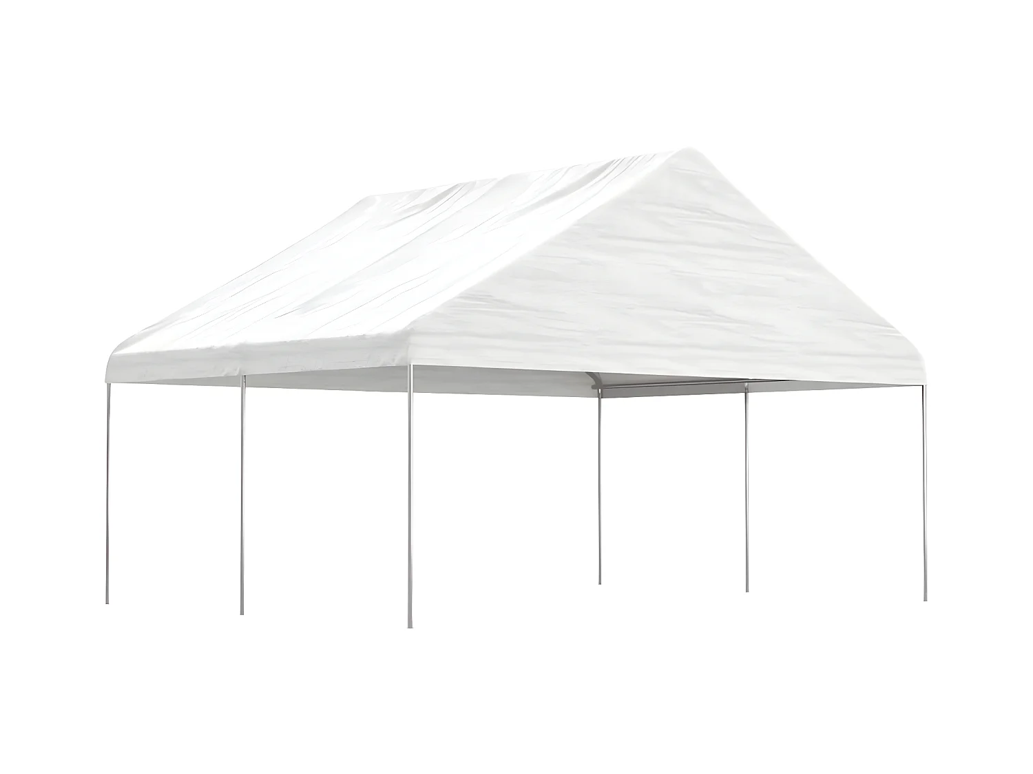 Tonnelle avec toit blanc 4,46x5,88x3,75 m polyéthylène WVGQ9784