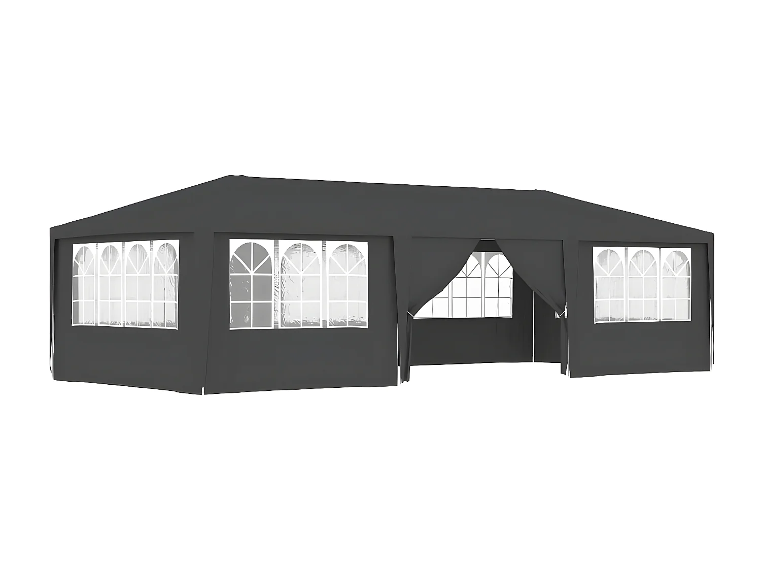 Carpa profesional para fiestas con paredes gris 90 g/m² 4x9 m ES305295