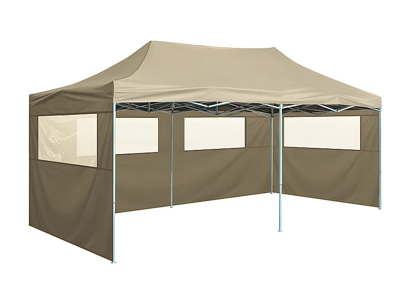 Tenda dobrável profissional festas 4 paredes 3x6m aço creme PT374412