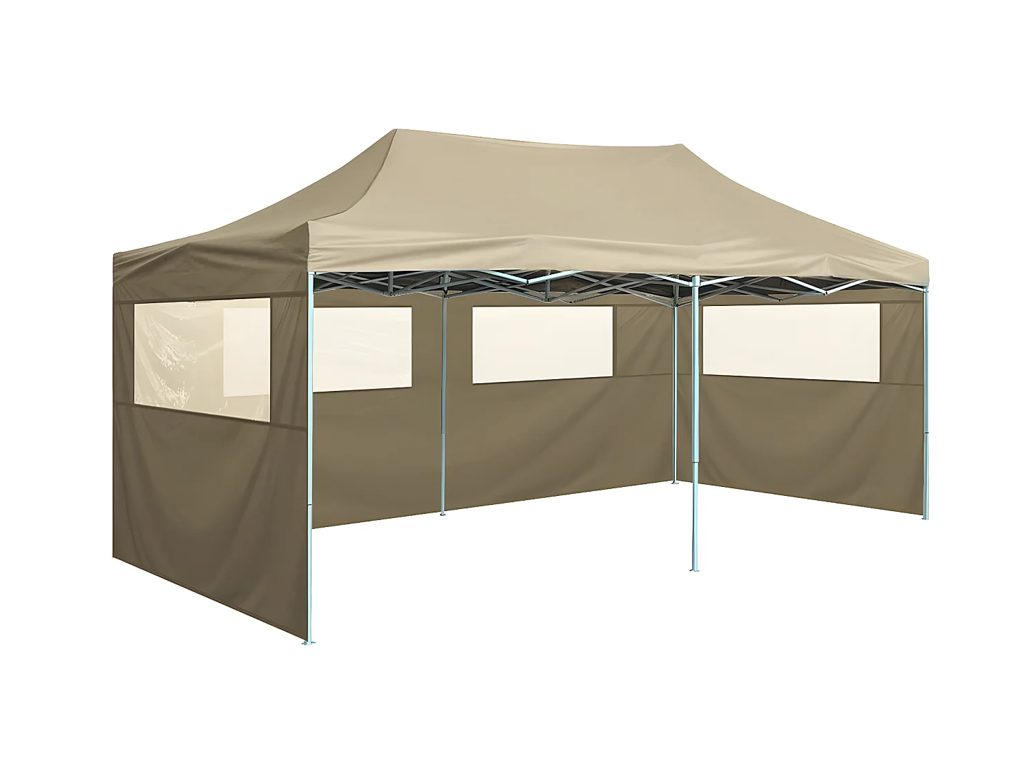 Tente de réception pliable avec 4 parois 3x6 m Acier Crème WVGQ8162