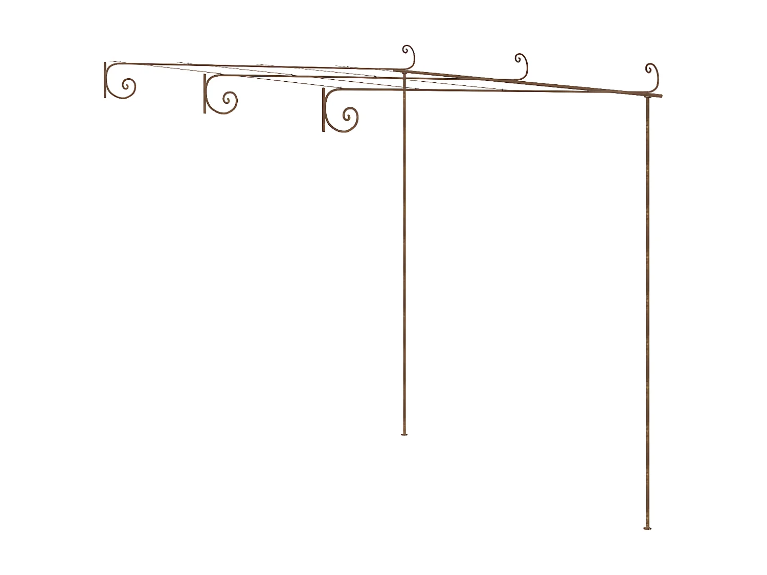 Pergola de jardin Marron antique 3x3x2,5 m Fer WVGQ1543