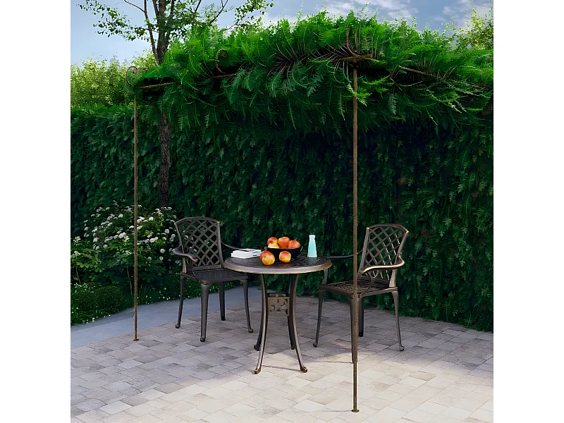 Pergola de jardin Marron antique 3x3x2,5 m Fer WVGQ1543