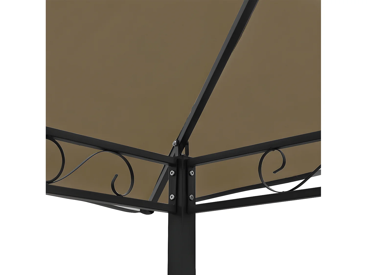 Pavillon de jardin et table et bancs 2,5x1,5x2,4m Taupe 180g/m²	 WVGQ5748