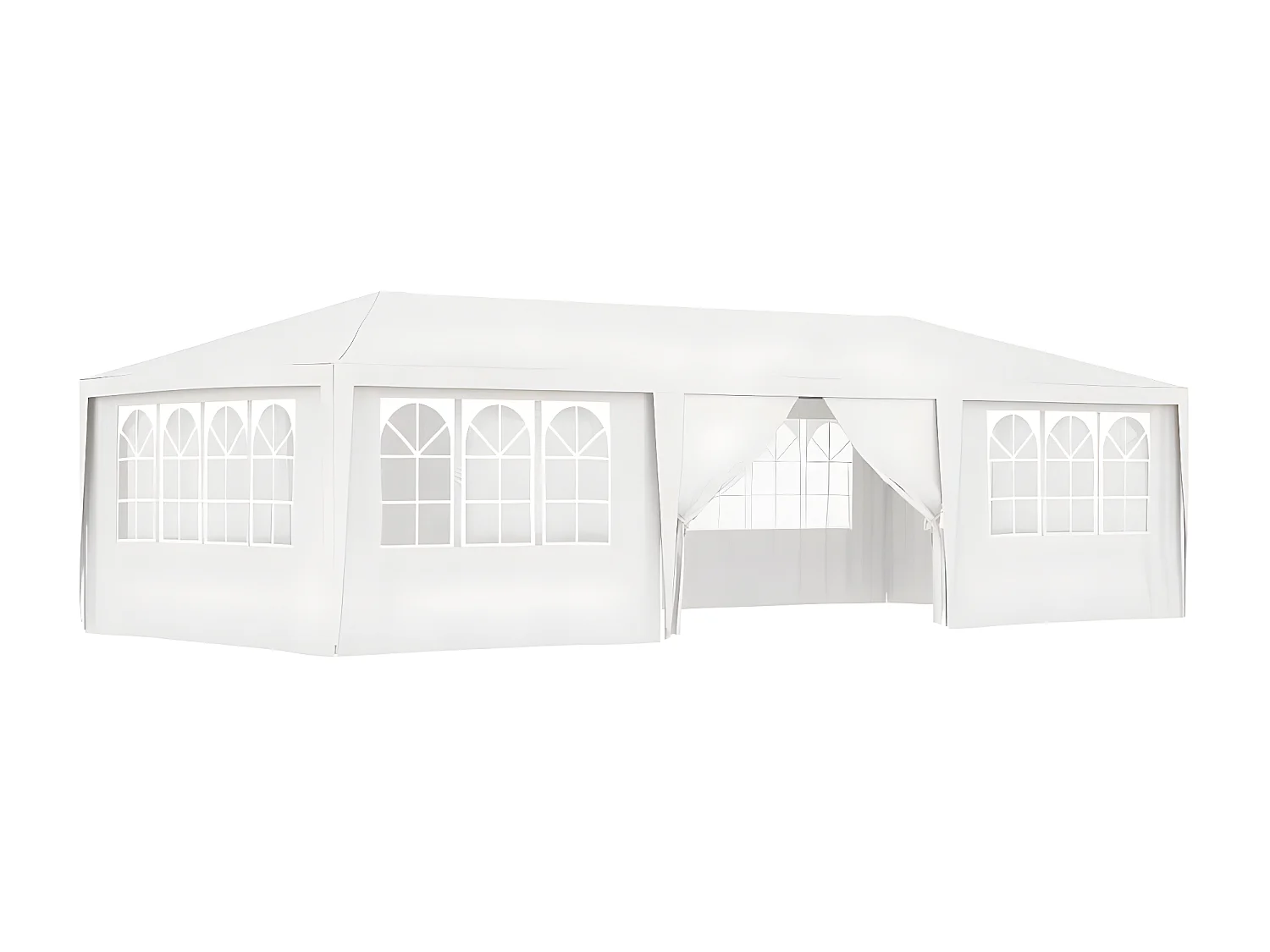 Tenda festas profissional + paredes laterais 4x9m 90g/m² branco PT788554