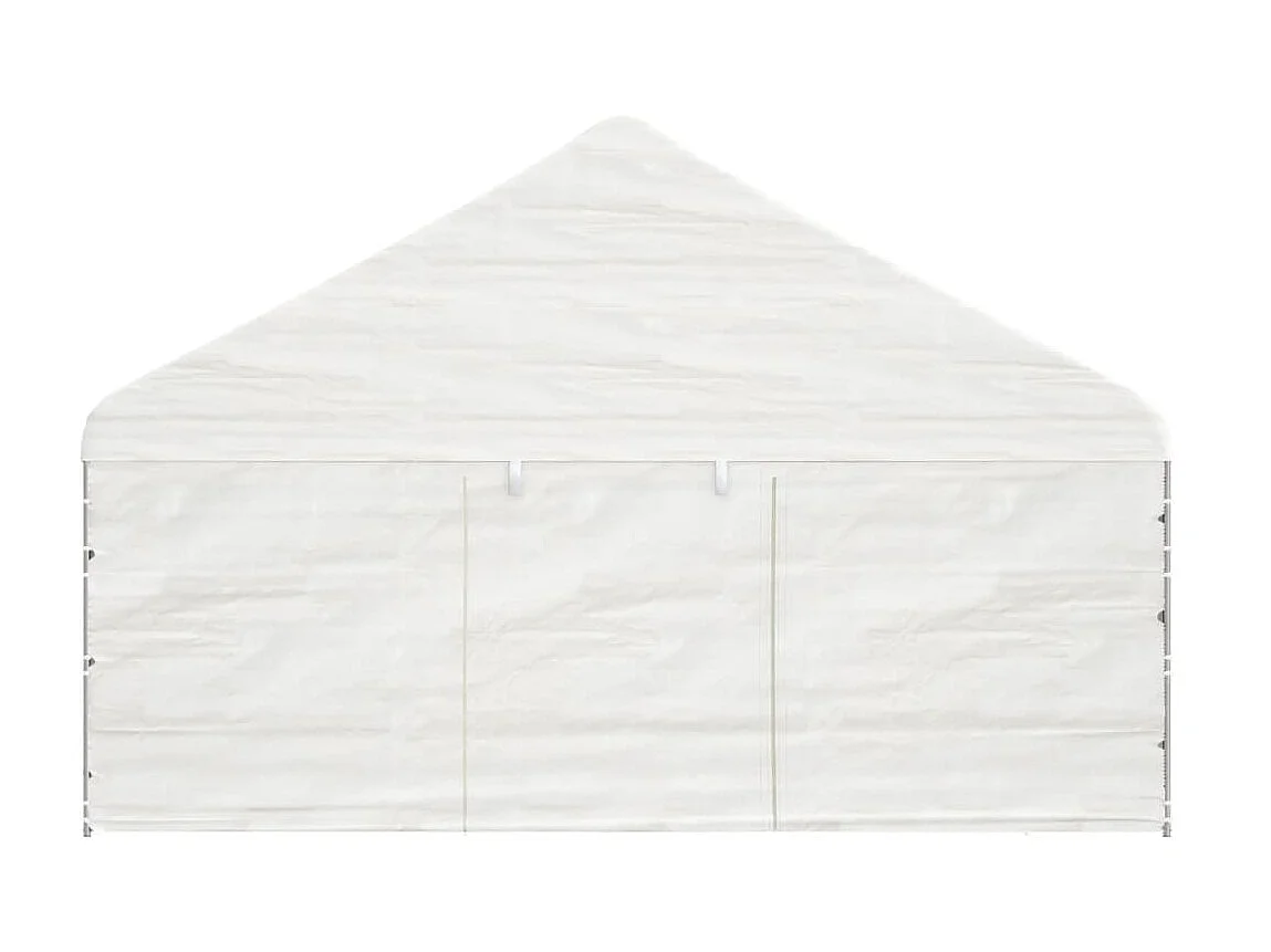 Prieel met dak 5,88x2,23x3,75 m polyetheen wit NL307272