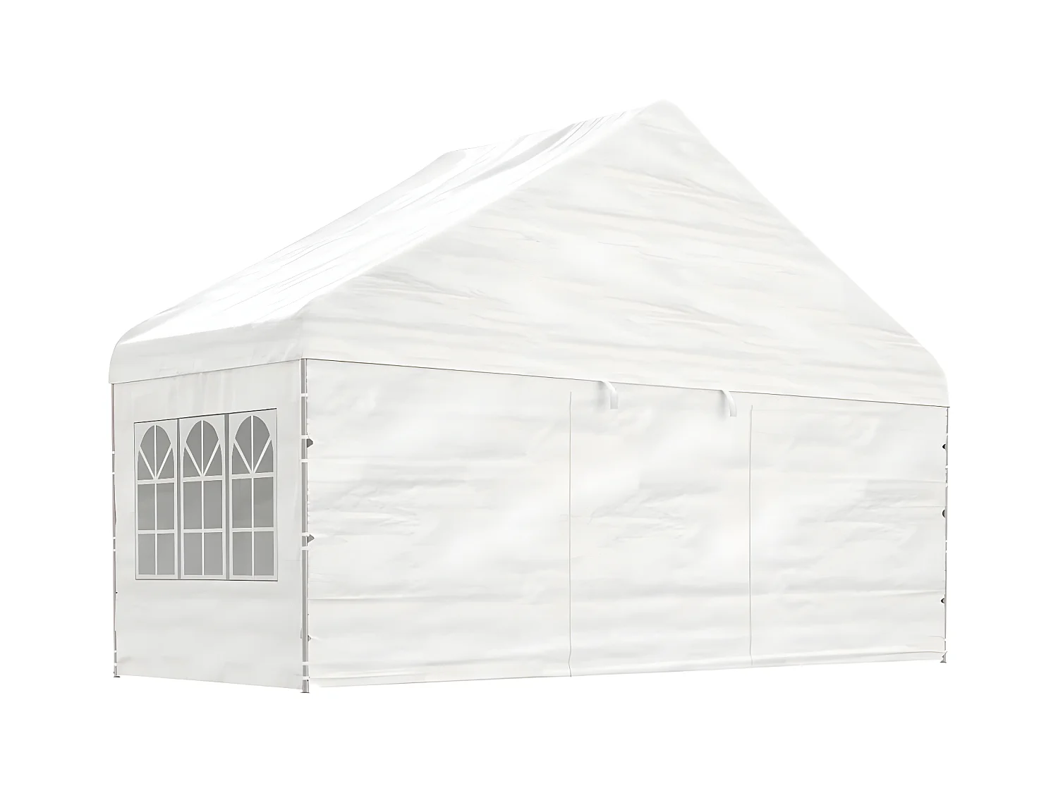 Tonnelle avec toit blanc 5,88x2,23x3,75 m polyéthylène WVGQ7836