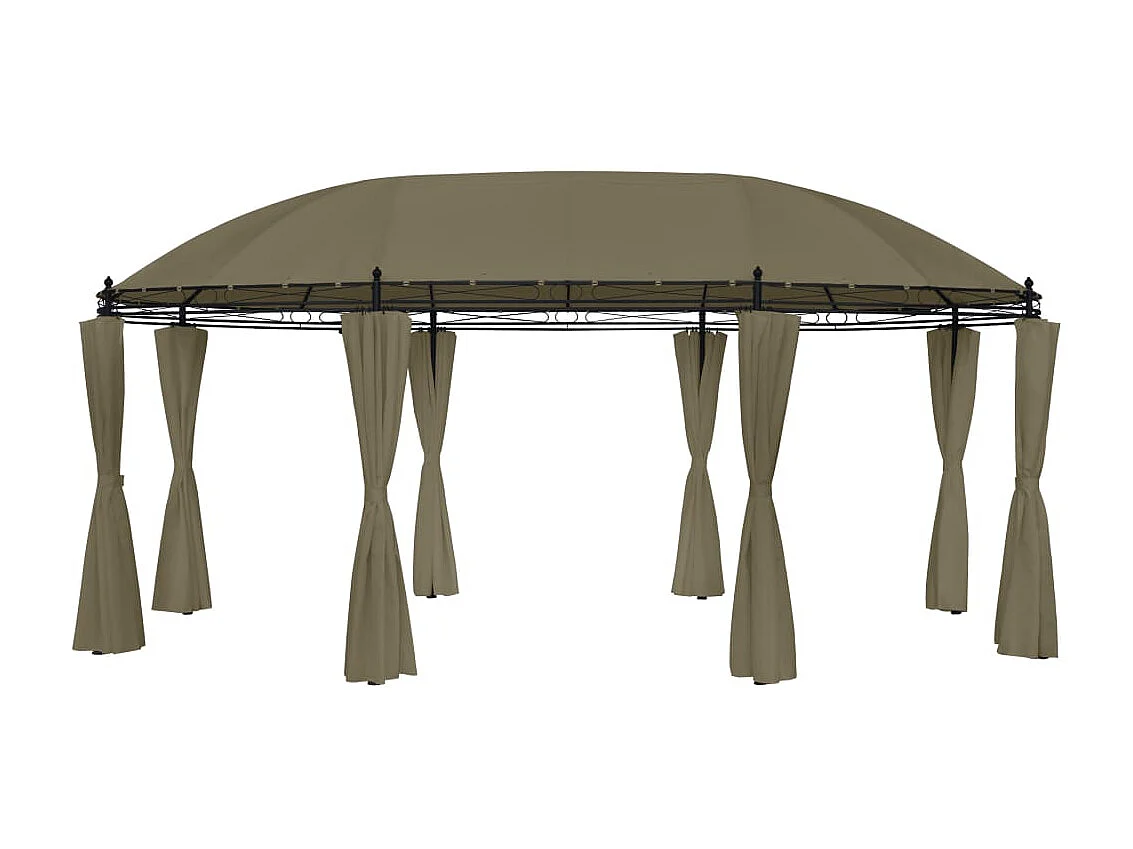 Tonnelle avec rideaux 520x349x255 cm Taupe 180 g/m² WVGQ4221