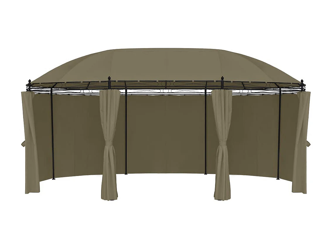 Tonnelle avec rideaux 520x349x255 cm Taupe 180 g/m² WVGQ4221