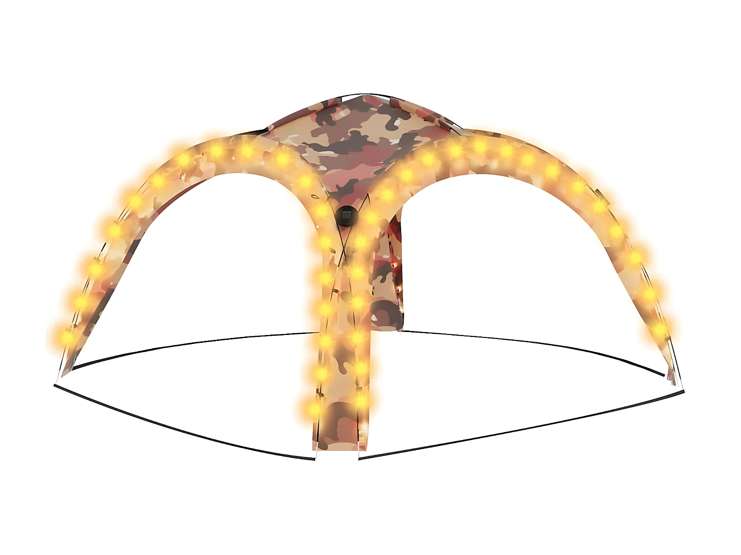 Tenda festas LED e 4 paredes laterais 3,6x3,6x2,3 m camuflagem PT630908