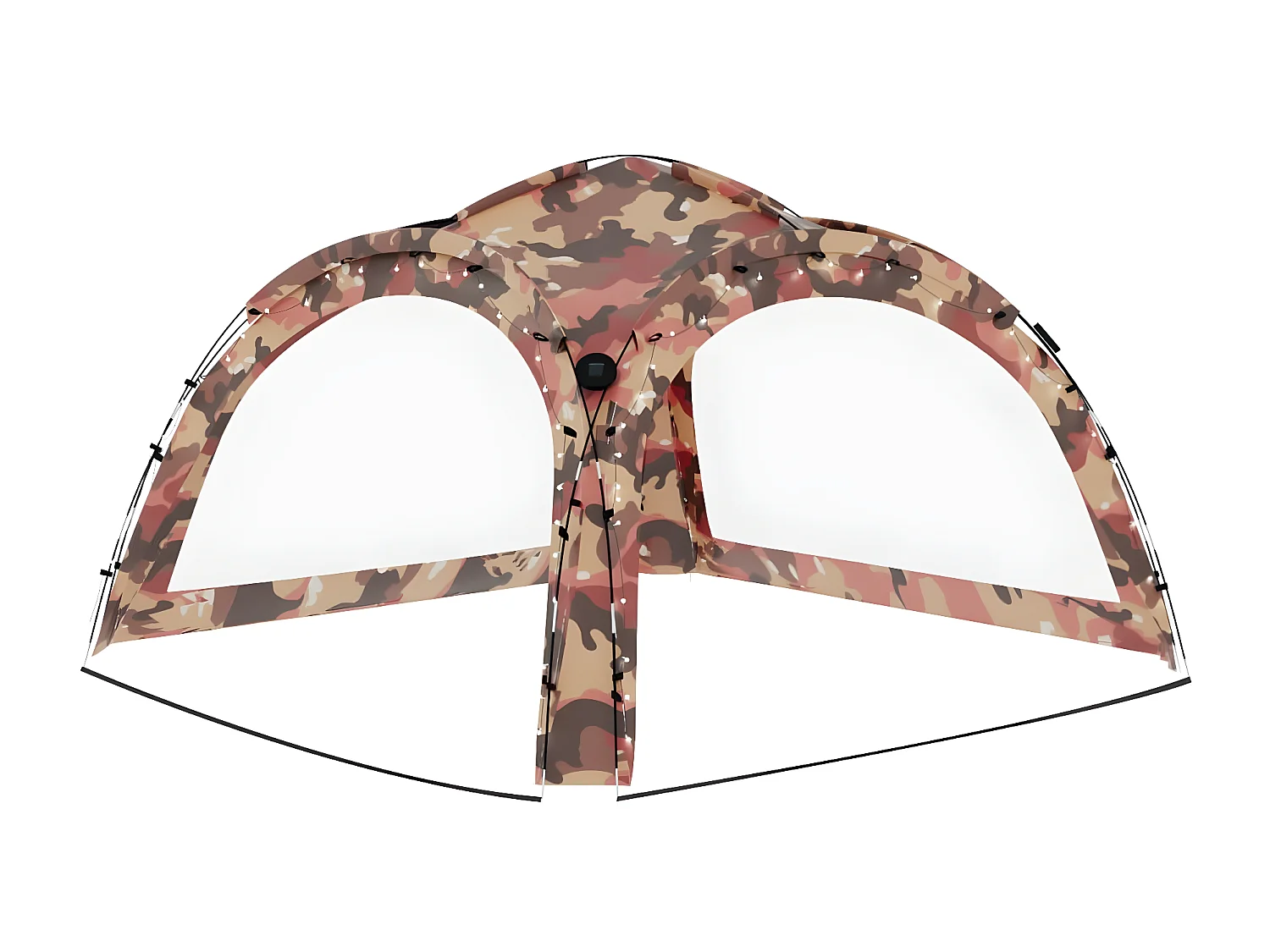 Tenda festas LED e 4 paredes laterais 3,6x3,6x2,3 m camuflagem PT630908